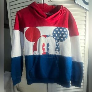 DISNEYLAND Paris Kids Hoodie with Mickey Mouse in Red, White, and Blue